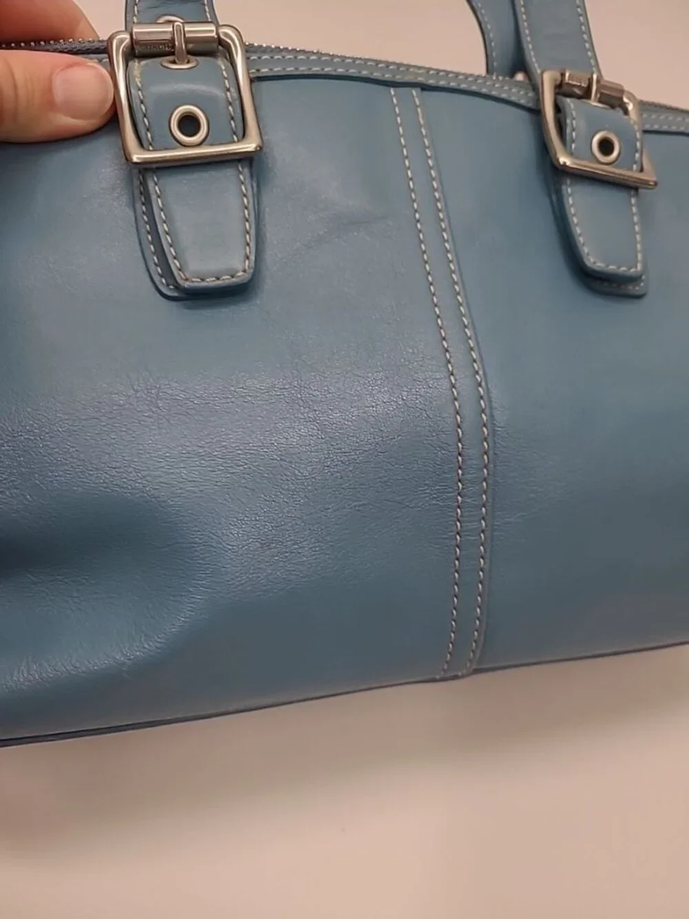 VIntage Coach 9545 Legacy Zip Soho Sachel Leather Teal Purse - Picture 4 of 8